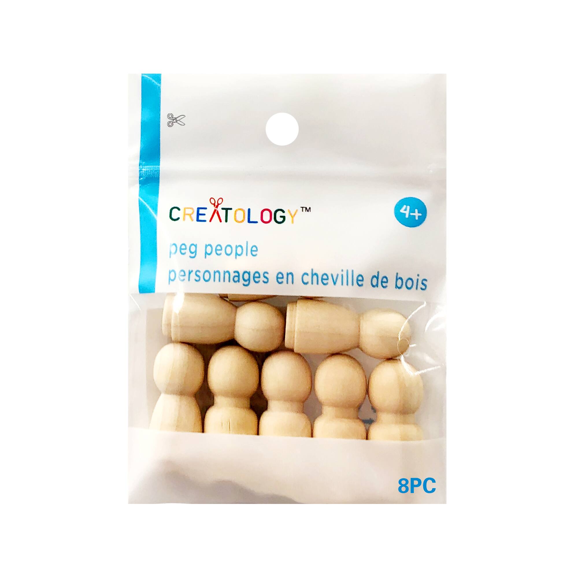 12 Packs: 8 ct. (96 total) 1" Wooden Peg People by Creatology™